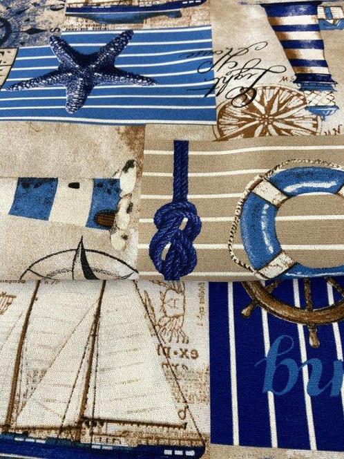 Exclusieve nautisch gestreepte stof in dubbele hoogte zonder, Antiek en Kunst, Antiek | Kleden en Textiel