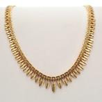 Gouden dames collier; Vintage | 46 cm (vintage ketting), Goud, Goud, Gebruikt, Ophalen of Verzenden