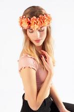 Bloemenkrans Haar Hibiscus Hawaii Oranje Bloemen Haarband Di, Ophalen of Verzenden, Nieuw, Carnaval, Accessoires