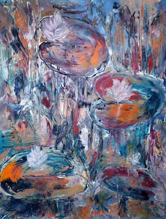 Floria Rey - Lily by the Lake XXL/No reserve, Antiek en Kunst, Kunst | Schilderijen | Modern