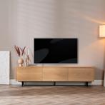 40% Korting: Tv-meubel Thomas blank eiken 180 cm, Huis en Inrichting, Kasten | Televisiemeubels, Ophalen, Zo goed als nieuw, Industrieel, Scandinavisch, Modern