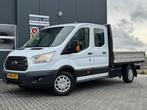 Ford Transit 350 2.0 TDCI 131pk L3 Pick-up Dubbel Cabine 6-P, Auto's, Stof, Gebruikt, Euro 6, Wit