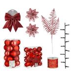 Kerstboom Decoratie Set - 100 Stuks - Rood, Verzenden, Nieuw