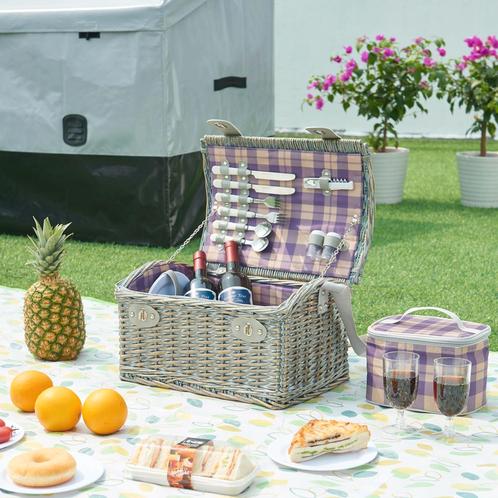 Picknickmand Folldal voor 2 personen incl. inhoud 40x28x25 c, Caravans en Kamperen, Kampeeraccessoires, Nieuw, Verzenden