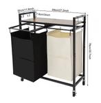 Rollende Wasmand met 2 Compartimenten en Opbergrek, Verzenden, Nieuw