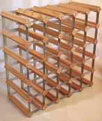Wijnrek - hout en metaal - 5 x 5 vakken
