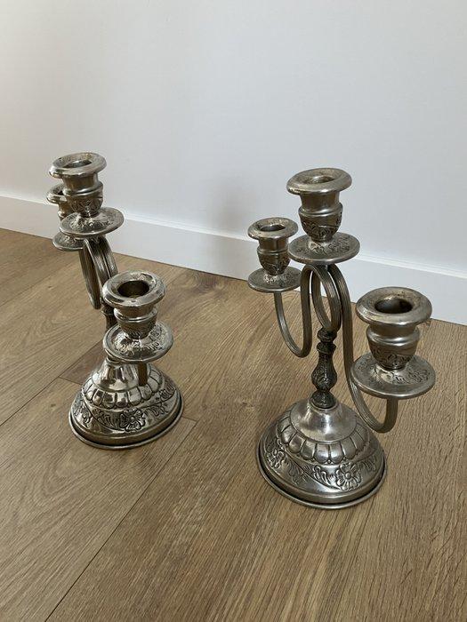 Kandelaber (2) - Messing, Verzilverd, Antiek en Kunst, Curiosa en Brocante