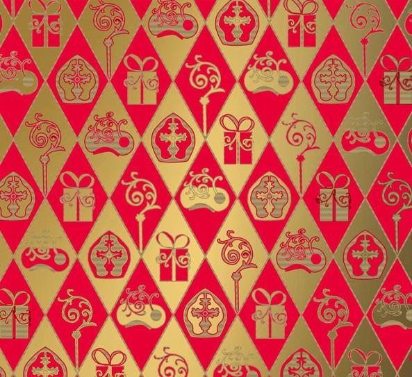 Inpakpapier Sinterklaas Rood Classic - Breedte 50 cm - 250m, Hobby en Vrije tijd, Knutselen, Overige typen, Nieuw, Ophalen of Verzenden