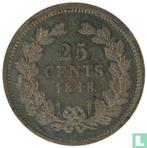 Nederland 25 cents 1848 (type 1), Postzegels en Munten, Munten | Nederland, Verzenden, 5 cent, Losse munt, Goud