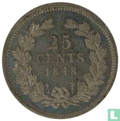 Nederland 25 cents 1848 (type 1), Postzegels en Munten, Munten | Nederland, Losse munt, 5 cent, Goud, Zilver, Verzenden