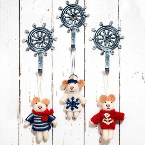 Hangers Wolvilt - Muizen Nautisch - Schipper/Matroos/Kapitei, Kinderen en Baby's, Kinderkamer | Inrichting en Decoratie, Nieuw