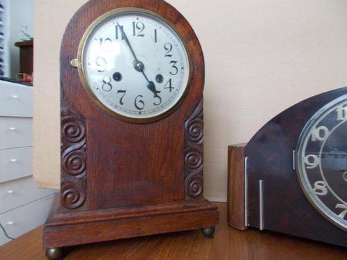2 x pendule (2) - Art Deco Glas, Hout, Messing - 1920-1930, Antiek en Kunst, Antiek | Klokken