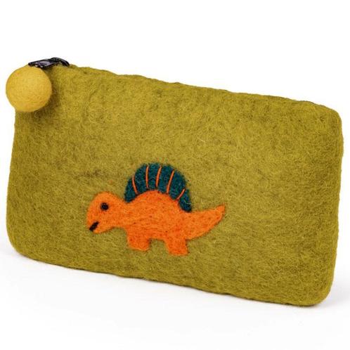 Portemonnee Wolvilt - Dinosaurus Spinosaurus - Groen/Oranje, Sieraden, Tassen en Uiterlijk, Portemonnees, Nieuw, Ophalen of Verzenden