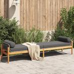vidaXL Tuinbank met kussen poly rattan acacia grijs, Verzenden, Nieuw, Rotan