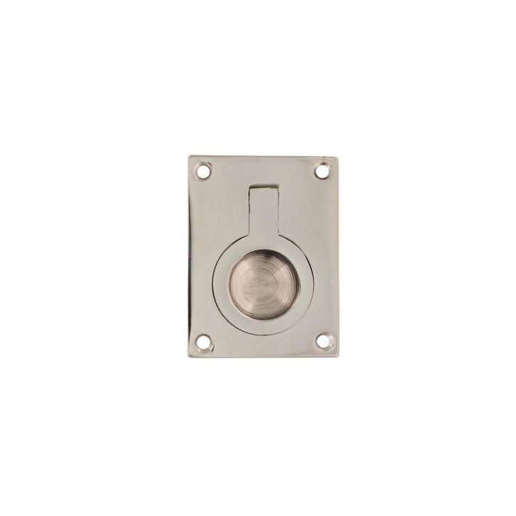 Intersteel Luikring rechthoekig 50x39mm - nikkel glans, Doe-het-zelf en Verbouw, Hang- en Sluitwerk, Nieuw, Verzenden
