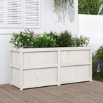 vidaXL Plantenbak 150x50x70 cm massief grenenhout wit, Tuin en Terras, Bloembakken en Plantenbakken, 100 cm of meer, Verzenden