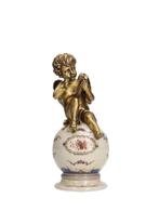 Beeldje - Putti (2) - Brons, Porselein