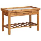 vidaXL Tuinwerkbank met zinken blad massief acaciahout, Tuin en Terras, Verzenden, Nieuw