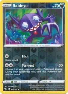 Sableye 105/185 reverse holo Vivid Voltage, Hobby en Vrije tijd, Verzamelkaartspellen | Pokémon, Losse kaart, Nieuw, Foil, Ophalen of Verzenden