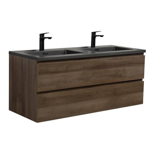 Badkamermeubel Set Angela 120cm Bruin Eiken Badmeubel, Huis en Inrichting, Badkamer | Badkamermeubels, Nieuw, Wastafelkast, Verzenden