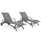 Ligbedden Set: Textileen & Staal | Retourdeal - 60% Korting!, Tuin en Terras, Ophalen of Verzenden, Nieuw, Textileen