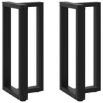 vidaXL Bartafelpoten 2 st T-vormig 50x35x(90-91) cm staal, Huis en Inrichting, Tafelonderdelen, Verzenden, Nieuw