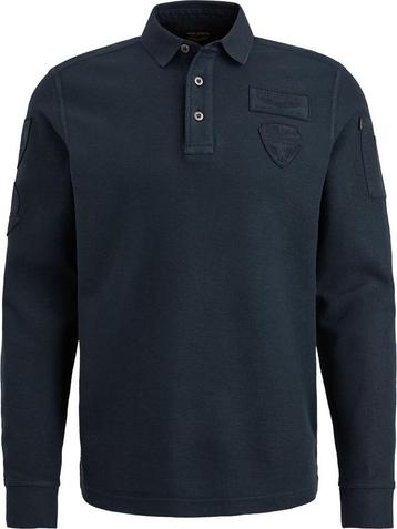 PME Legend Long Sleeve Poloshirt Structuur Navy maat L Heren