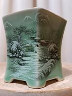 Bonsai schaal - 9,5x9,5x8,5cm - geglazuurd - Hoogte (boom):, Antiek en Kunst