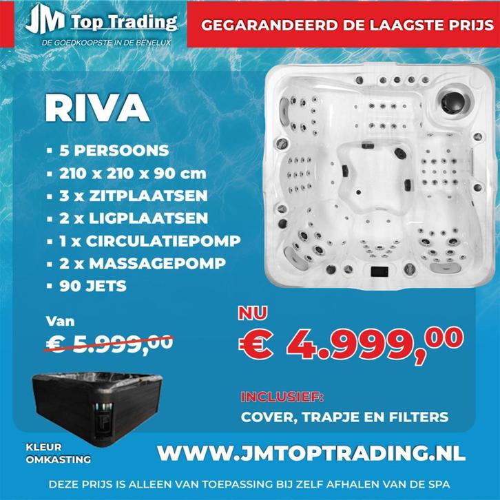 NIEUW JACUZZI 210X210 RIVA BALBOA AQUALIFE SPA ZWEMSPA, Tuin en Terras, Bubbelbaden en Hottubs, Vast, Nieuw, Afdekzeil, Filter