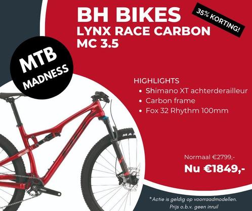 AANBIEDING: BH Lynx Race Carbon MC 3.5 Fully MTB, Fietsen en Brommers, Fietsen | Mountainbikes en ATB, Fully, Nieuw, Ophalen of Verzenden