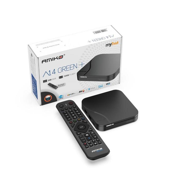 Amiko A14 Green+ Plus 4K Android IPTV Box, Audio, Tv en Foto, Mediaspelers, Nieuw, Ophalen of Verzenden