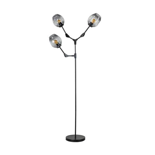*WOONWINKEL* ETH Lime Zwarte Vloerlamp Met Rookglas 3 Lichtp, Huis en Inrichting, Lampen | Vloerlampen, Nieuw, Verzenden