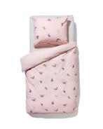 HEMA Kinderdekbedovertrek zacht katoen 140x200 vlinder, Verzenden, Nieuw, Roze
