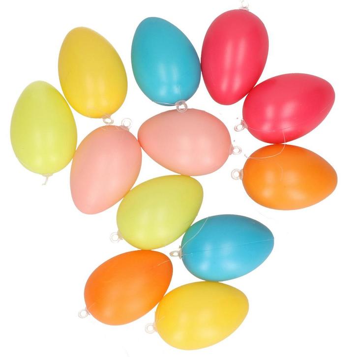 24x stuks gekleurde decoratie paaseieren - Paasdecoratie, Hobby en Vrije tijd, Feestartikelen, Verzenden