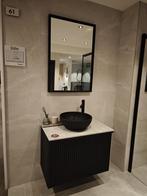 Badmeubel Ribbel zwart massief hout 80cm - 0002, Ophalen, Nieuw, 50 tot 100 cm, Wastafelkast