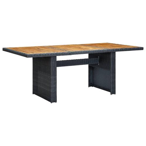 vidaXL Tuintafel poly rattan en massief acaciahout, Tuin en Terras, Tuintafels, Nieuw, Verzenden