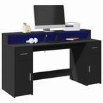 vidaXL Bureau met LED-verlichting 160x55x91 cm bewerkt hout, Verzenden, Nieuw