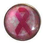 Fako Bijoux® - Click Button - Glas - Pink Ribbon, Nieuw, Verzenden