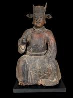 Taoist Deity Ming Dynasty - Glas, Hout, zinklegering - China
