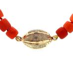 Bloedkoraal collier met gouden sluiting 14 krt, Sieraden, Tassen en Uiterlijk, Kettingen, Ophalen of Verzenden, Nieuw