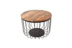 Ronde salontafel FACTORY LOFT 60cm natuurlijk mangohout, Huis en Inrichting, Tafels | Salontafels, Ophalen of Verzenden, Nieuw