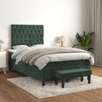 vidaXL Boxspring met matras fluweel donkergroen 120x200 cm, Verzenden, Nieuw, Twijfelaar, 120 cm