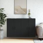 vidaXL Hangkasten 2 st bewerkt hout zwart, Huis en Inrichting, Verzenden, Nieuw, Overige houtsoorten