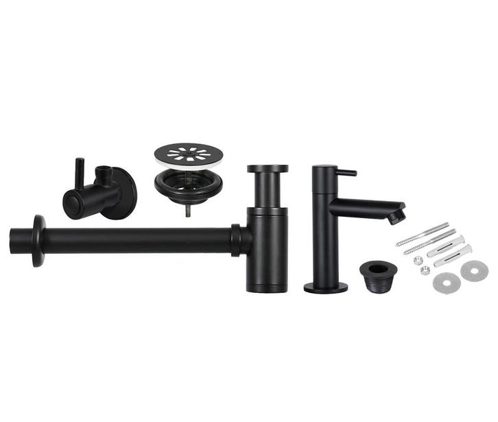 Fonteinkraan Installatie Set Differnz Mix Mat Zwart, Doe-het-zelf en Verbouw, Sanitair, Kraan, Nieuw, Chroom, Ophalen of Verzenden