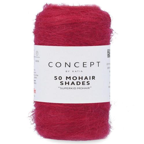 Katia Concept 50 Mohair Shades - 44 framboosrood - Mohair, Hobby en Vrije tijd, Breien en Haken, Ophalen of Verzenden