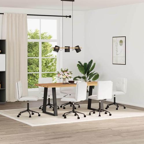 vidaXL Eetkamerstoelen 6 st kunstleer wit, Huis en Inrichting, Stoelen, Wit, Nieuw, Verzenden