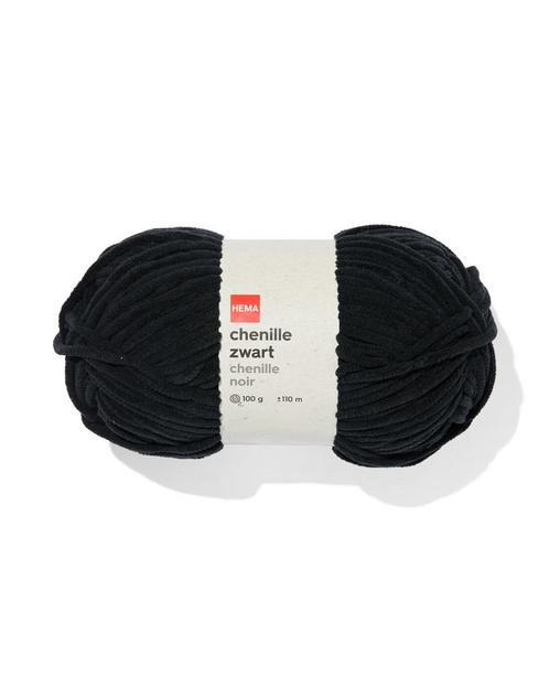 HEMA Chenille zwart 100gram 110meter, Hobby en Vrije tijd, Breien en Haken, Nieuw, Verzenden