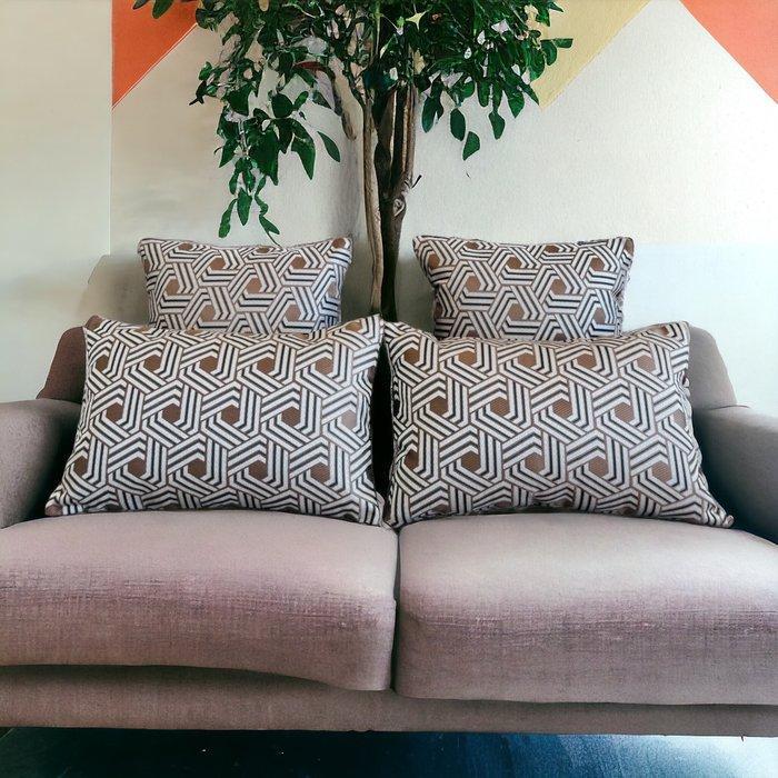 Set van vier fluwelen kussens - Kussen (4), Huis en Inrichting, Stoffering | Tapijten en Kleden