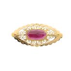 Gouden broche met granaat | Vintage (oude gouden broche), Sieraden, Tassen en Uiterlijk, Broches, Gebruikt, Overige kleuren, Ophalen of Verzenden