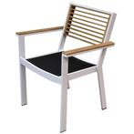 York dining tuinstoel met armleuning aluminium wit teak, Tuin en Terras, Tuinstoelen, Ophalen of Verzenden, Nieuw